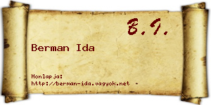 Berman Ida névjegykártya