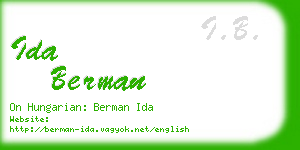 ida berman business card
